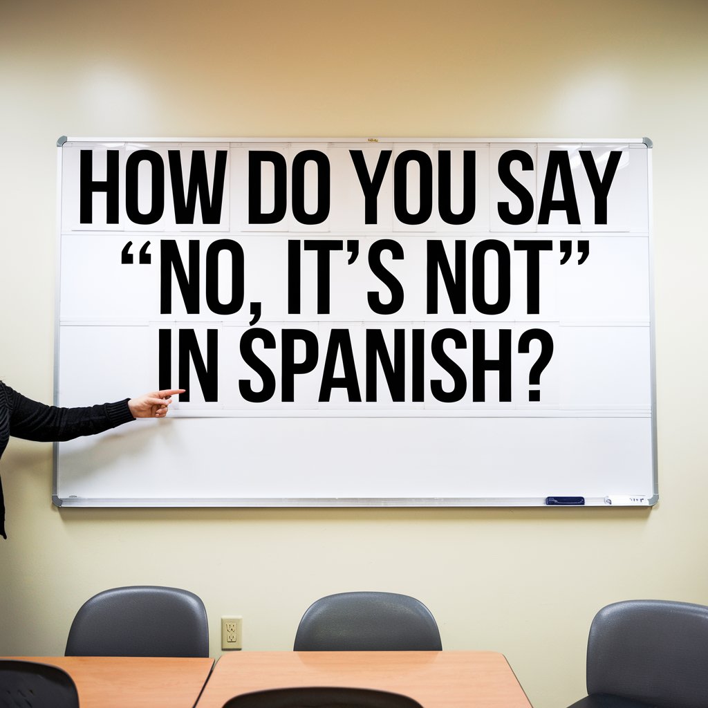 How Do You Say "No, It's Not" in Spanish: A Comprehensive Guide